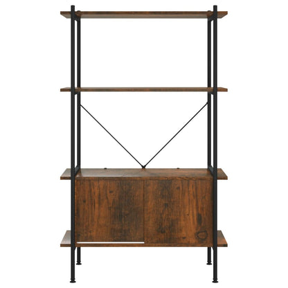 vidaXL 4-Tier Shelving Unit with Cabinet 80x40x130 cm Steel and Engineered Wood - Brown