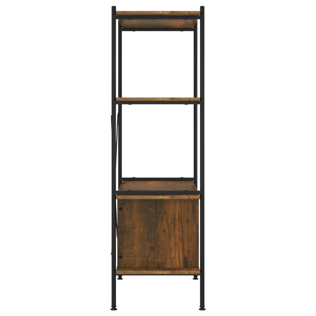 vidaXL 4-Tier Shelving Unit with Cabinet 80x40x130 cm Steel and Engineered Wood - Brown