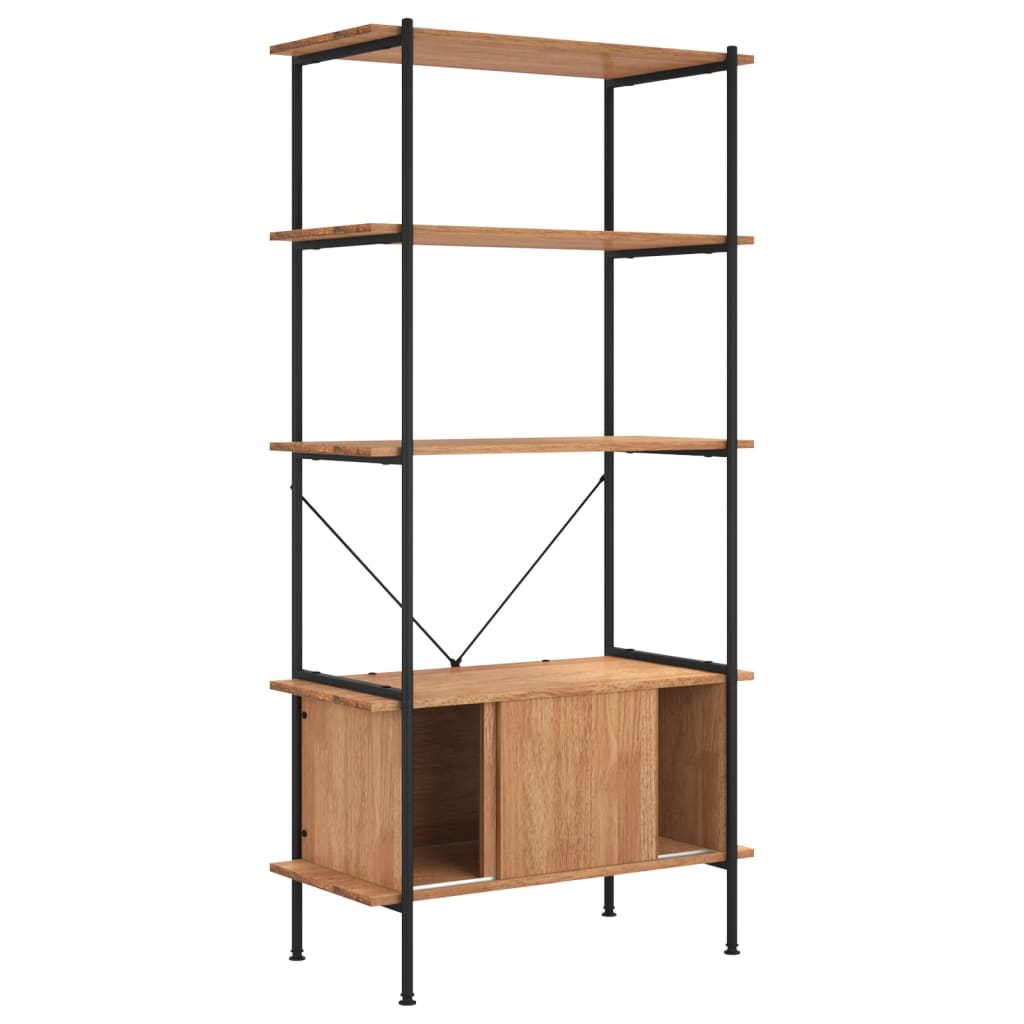 vidaXL 5-Tier Shelving Unit with Cabinet 80x40x163 cm Steel and Engineered Wood - Brown