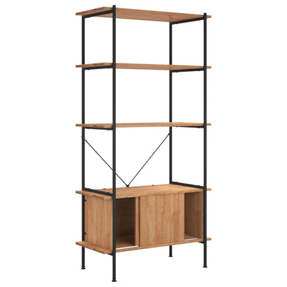 vidaXL 5-Tier Shelving Unit with Cabinet 80x40x163 cm Steel and Engineered Wood - Brown