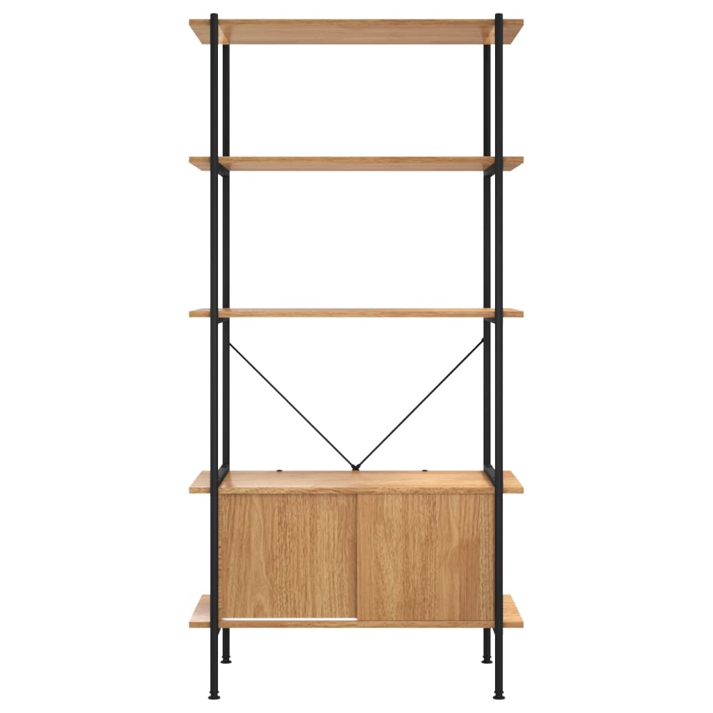 vidaXL 5-Tier Shelving Unit with Cabinet 80x40x163 cm Steel and Engineered Wood - Brown
