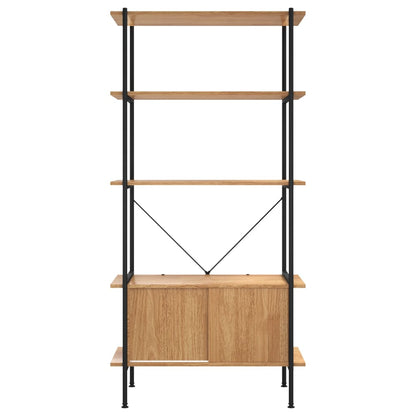 vidaXL 5-Tier Shelving Unit with Cabinet 80x40x163 cm Steel and Engineered Wood - Brown
