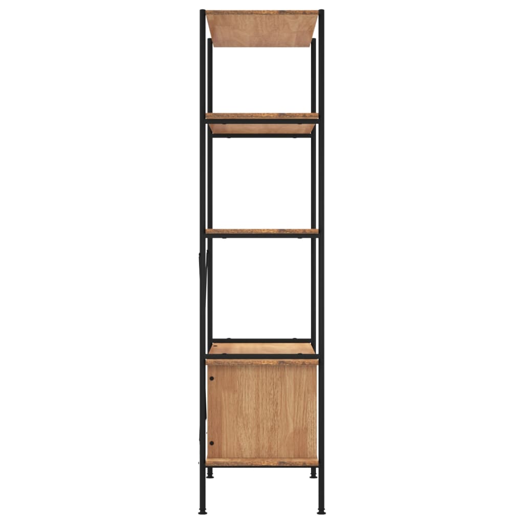 vidaXL 5-Tier Shelving Unit with Cabinet 80x40x163 cm Steel and Engineered Wood - Brown