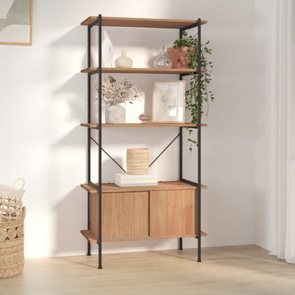 vidaXL 5-Tier Shelving Unit with Cabinet 80x40x163 cm Steel and Engineered Wood - Brown
