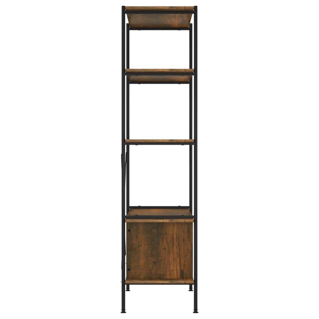 vidaXL 5-Tier Shelving Unit with Cabinet 80x40x163 cm Steel and Engineered Wood - Brown - 30223