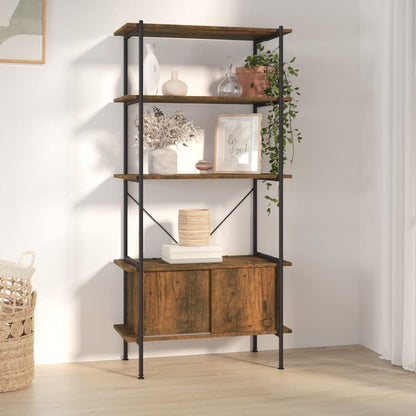vidaXL 5-Tier Shelving Unit with Cabinet 80x40x163 cm Steel and Engineered Wood - Brown - 30223