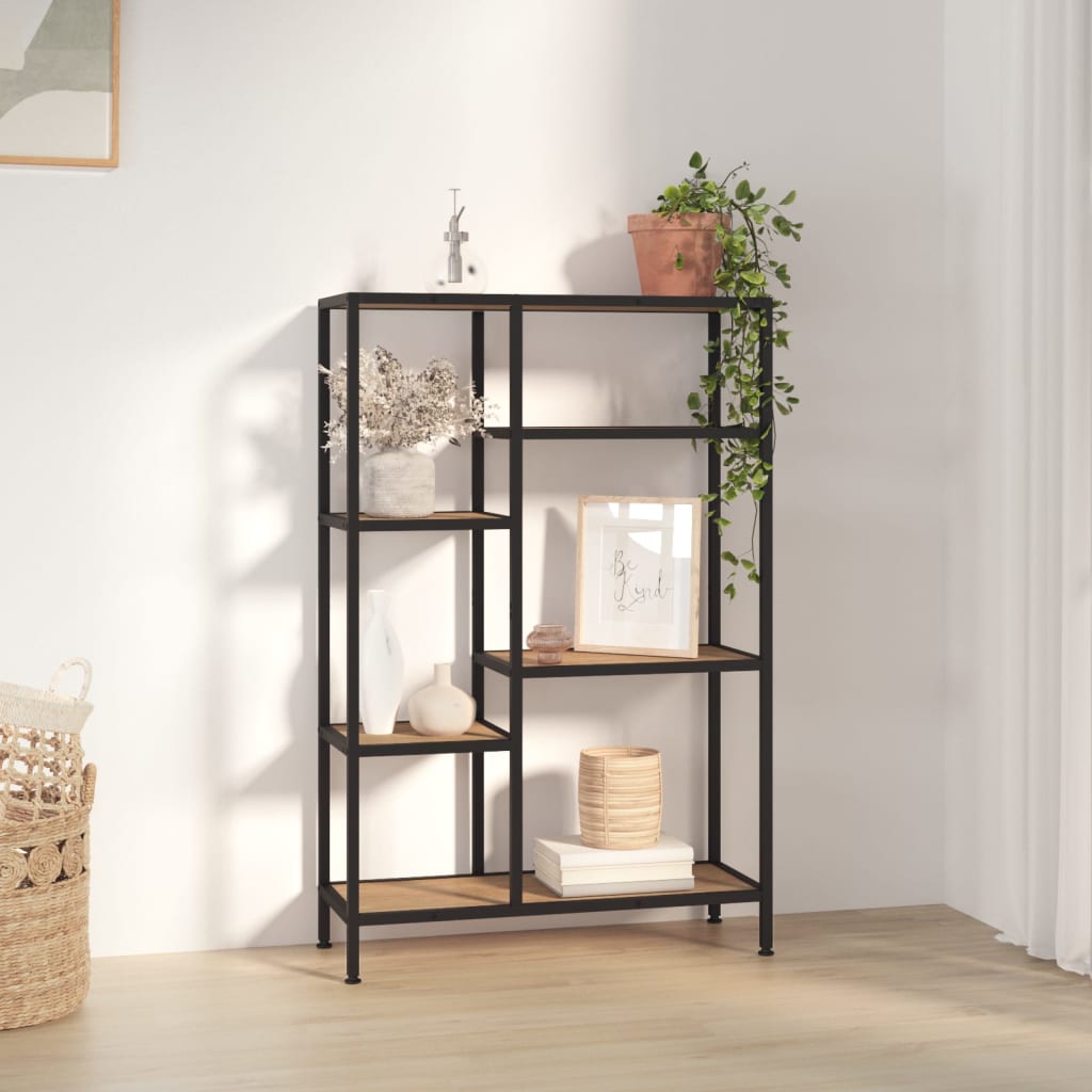vidaXL Book Shelf 80x30x120 cm Steel and Engineered Wood - Brown