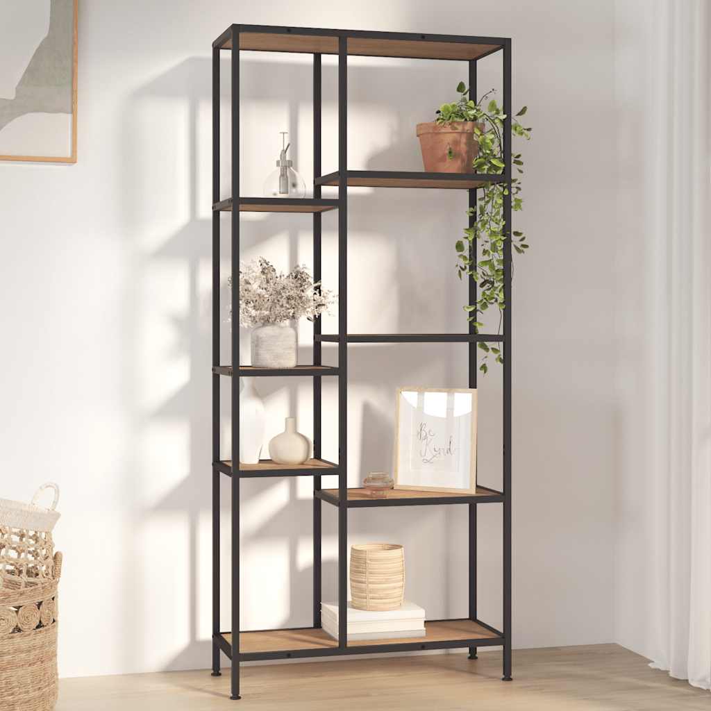 vidaXL Book Shelf 80x30x180 cm Steel and Engineered Wood - Brown