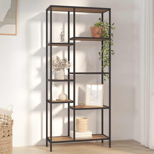 vidaXL Book Shelf 80x30x180 cm Steel and Engineered Wood - Brown