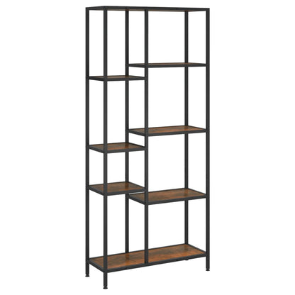 vidaXL Book Shelf 80x30x180 cm Steel and Engineered Wood - Brown - 30234