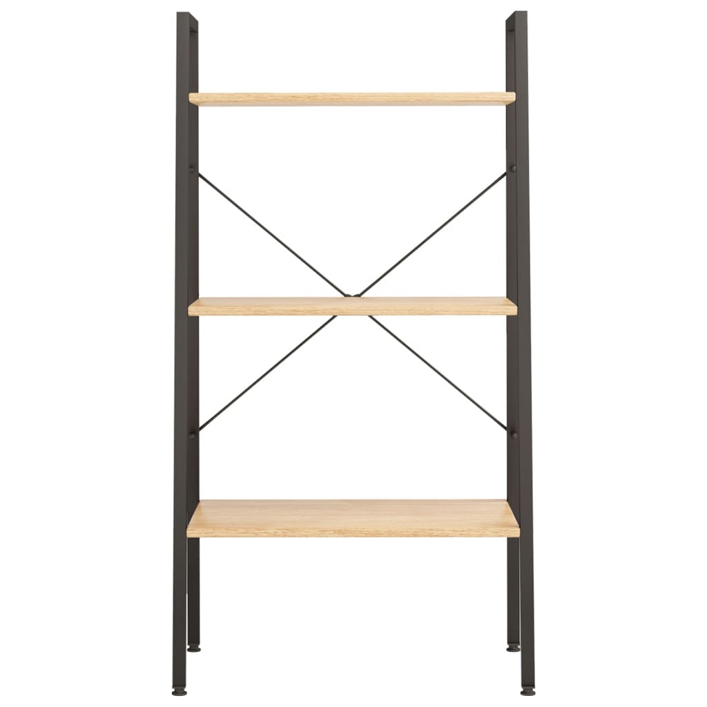 vidaXL 3-Tier Standing Shelf Light Brown and Black 56x35x108 cm