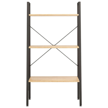 vidaXL 3-Tier Standing Shelf Light Brown and Black 56x35x108 cm