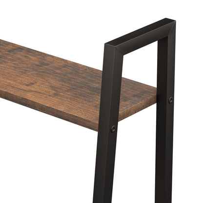 vidaXL 4-Tier Standing Shelf Dark Brown and Black 56x35x140 cm