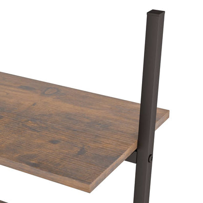 vidaXL 4-Tier Leaning Shelf Dark Brown and Black 64x34x150.5 cm