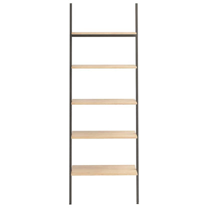 vidaXL 5-Tier Leaning Shelf Light Brown and Black 64x34x185.5 cm