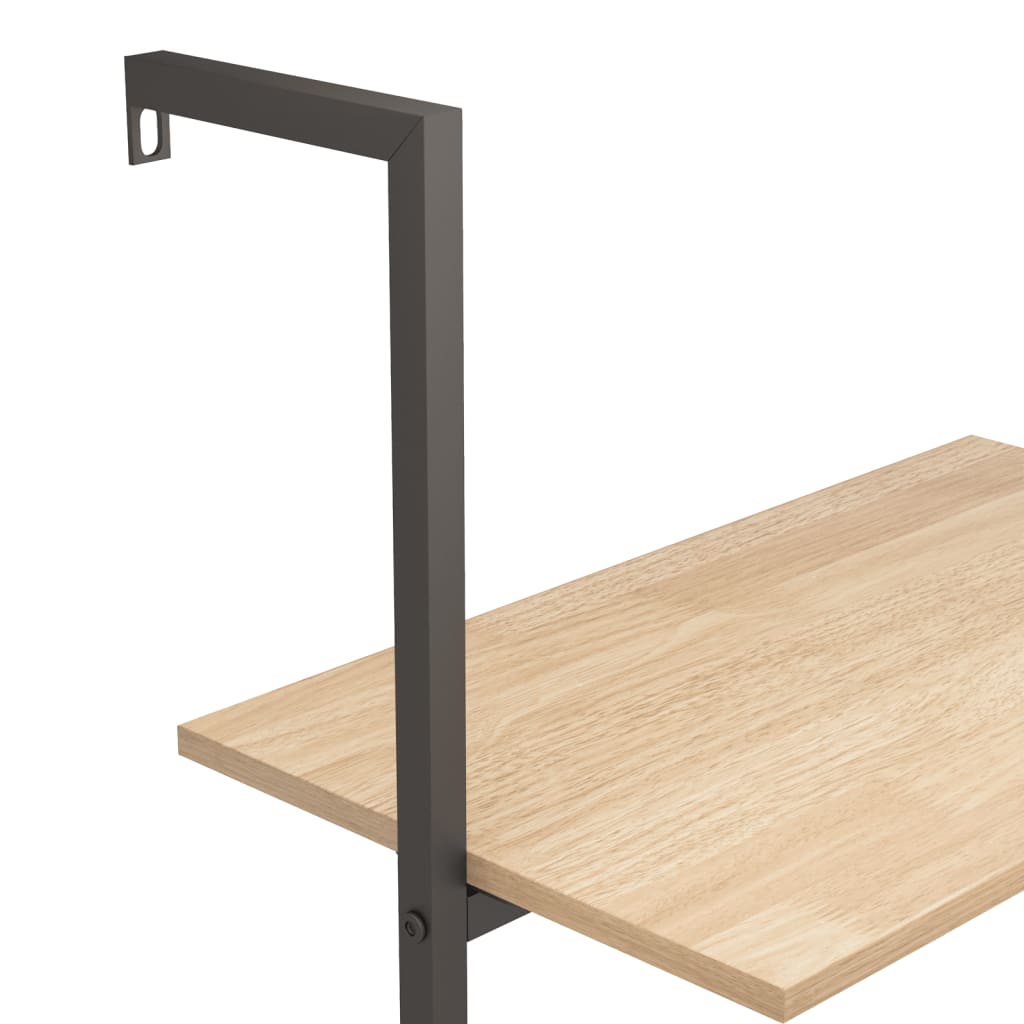 vidaXL 4-Tier Leaning Shelf Light Brown and Black 64x35x152.5 cm