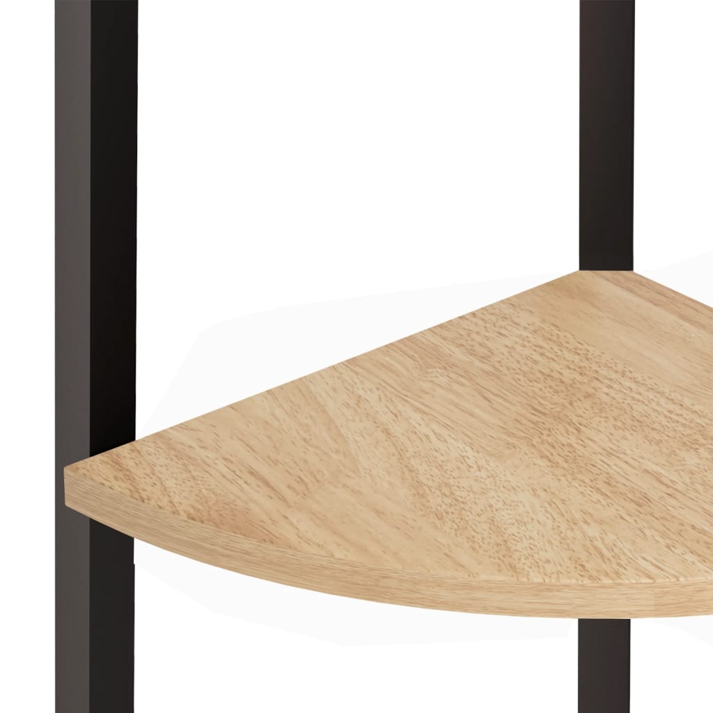 vidaXL 4-Tier Corner Shelf Light Brown and Black 45.5x31.5x150 cm