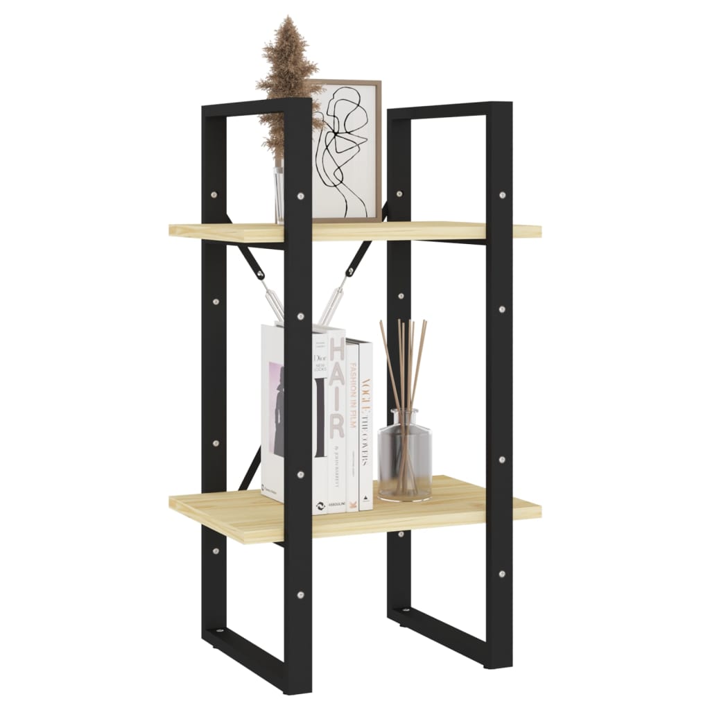 vidaXL 2-Tier Book Cabinet 40x30x70 cm Solid Pine Wood - Brown