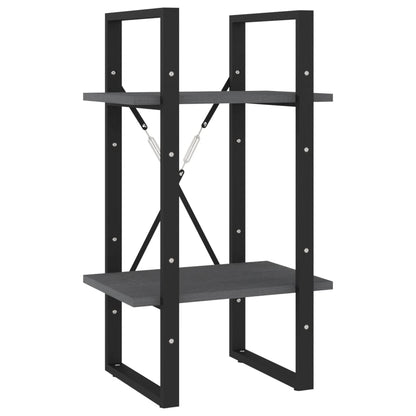 vidaXL 2-Tier Book Cabinet Grey 40x30x70 cm Solid Pine Wood
