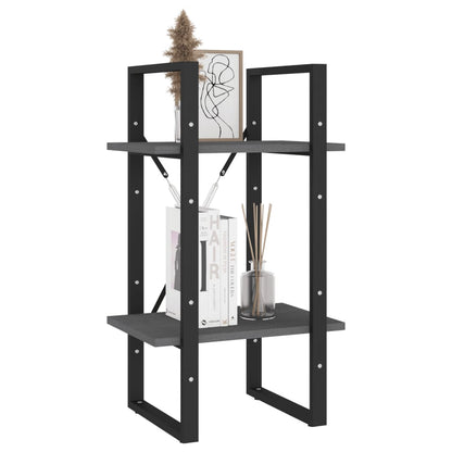 vidaXL 2-Tier Book Cabinet Grey 40x30x70 cm Solid Pine Wood