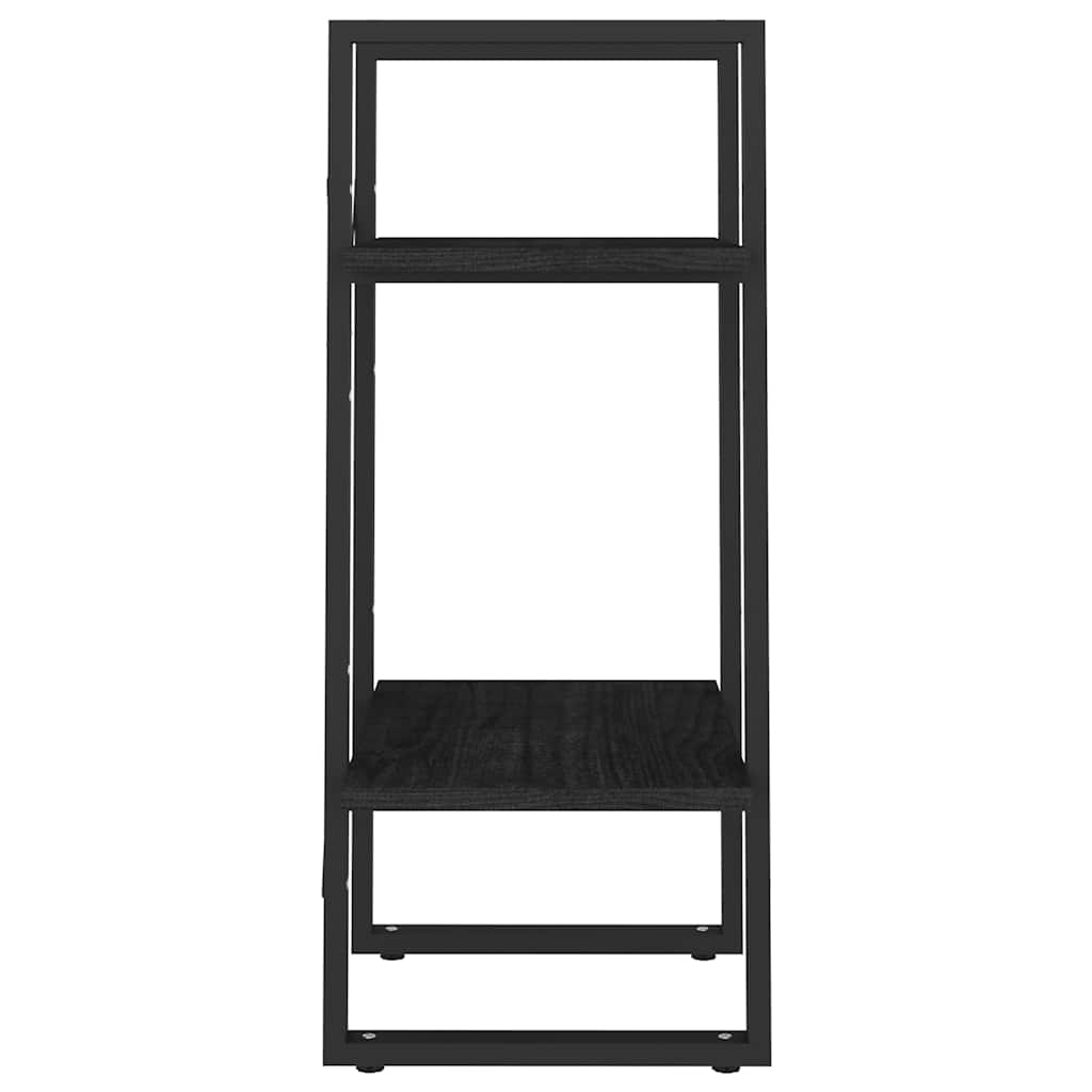 vidaXL 2-Tier Book Cabinet Black 40x30x70 cm Solid Pine Wood