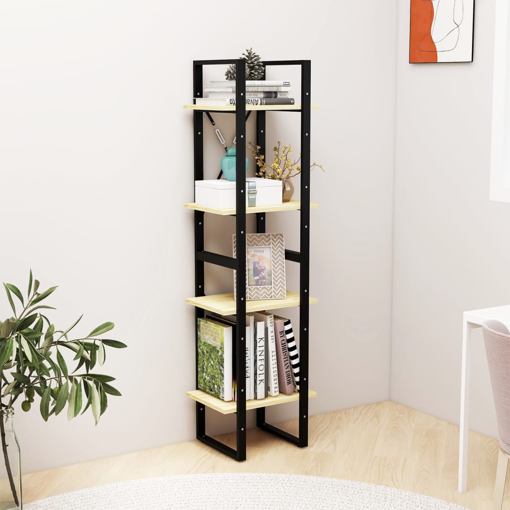 vidaXL 4-Tier Book Cabinet 40x30x140 cm Solid Pine Wood - Brown