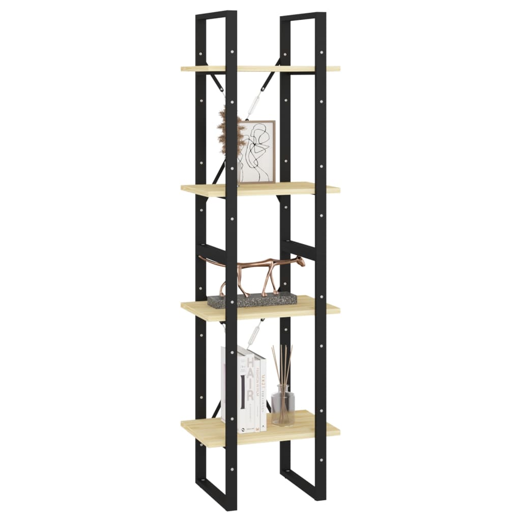 vidaXL 4-Tier Book Cabinet 40x30x140 cm Solid Pine Wood - Brown