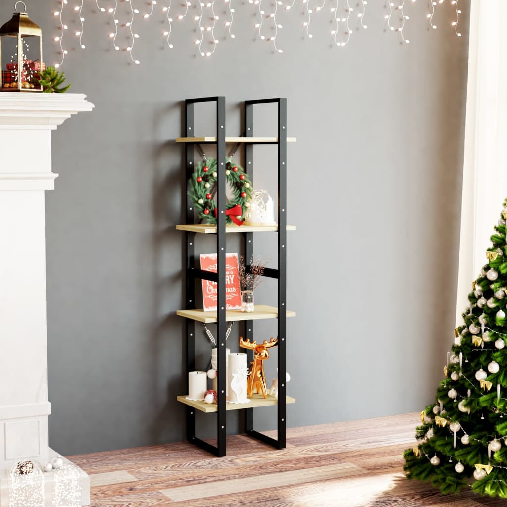 vidaXL 4-Tier Book Cabinet 40x30x140 cm Solid Pine Wood - Brown