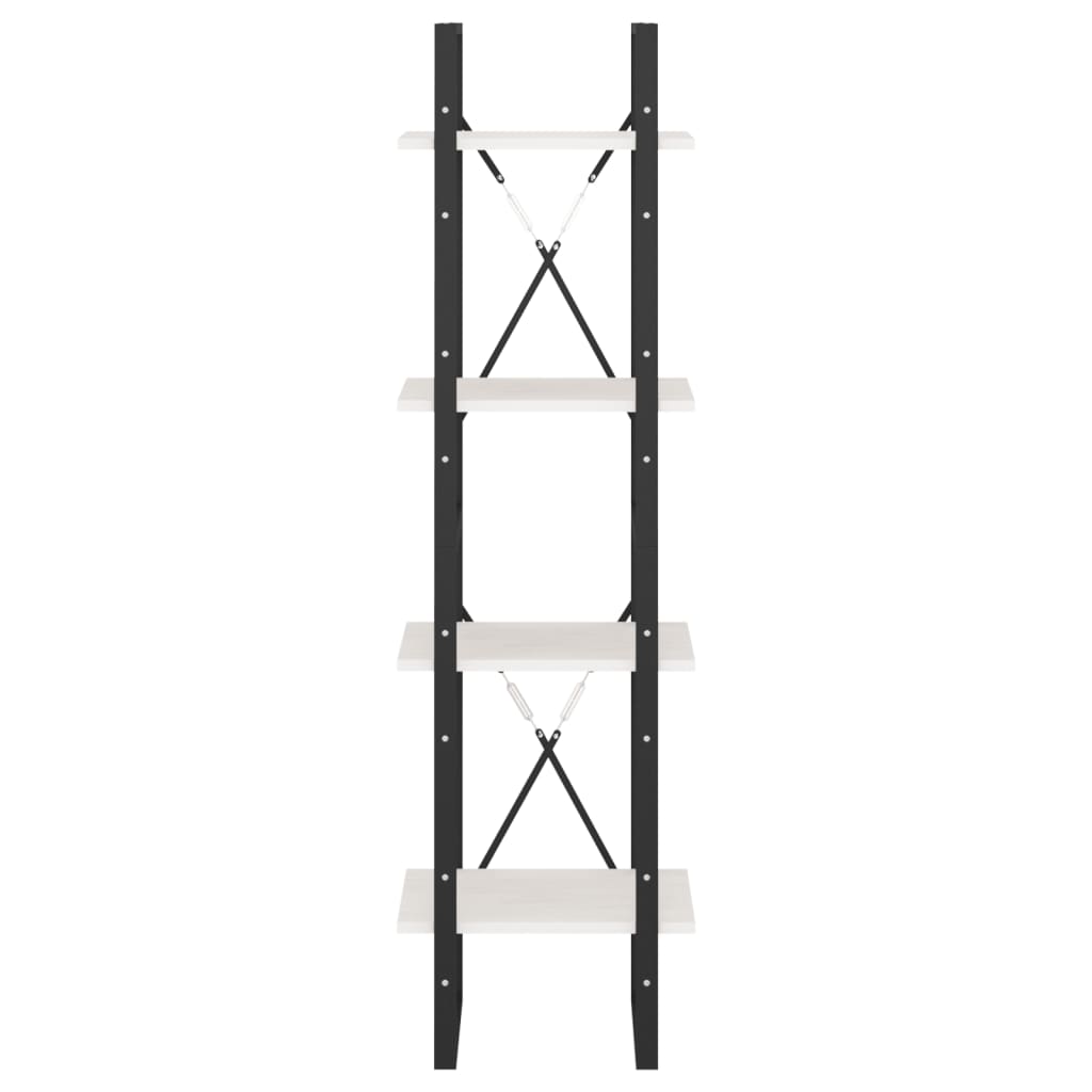 vidaXL 4-Tier Book Cabinet White 40x30x140 cm Solid Pine Wood