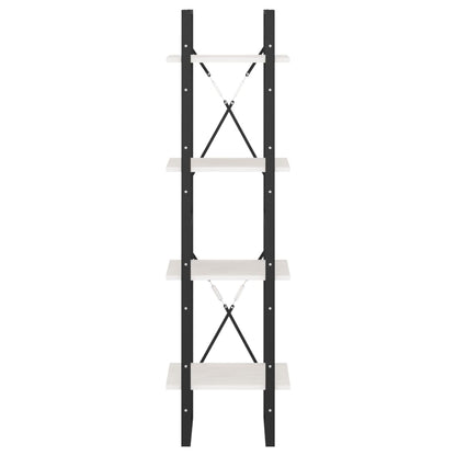 vidaXL 4-Tier Book Cabinet White 40x30x140 cm Solid Pine Wood