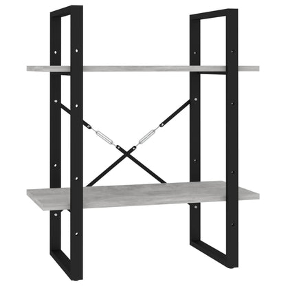 vidaXL 2-Tier Book Cabinet Concrete Grey 60x30x70 cm Engineered Wood
