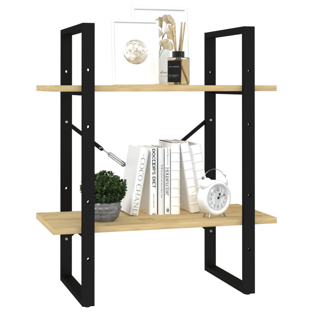 vidaXL 2-Tier Book Cabinet 60x30x70 cm Solid Pine Wood - Brown