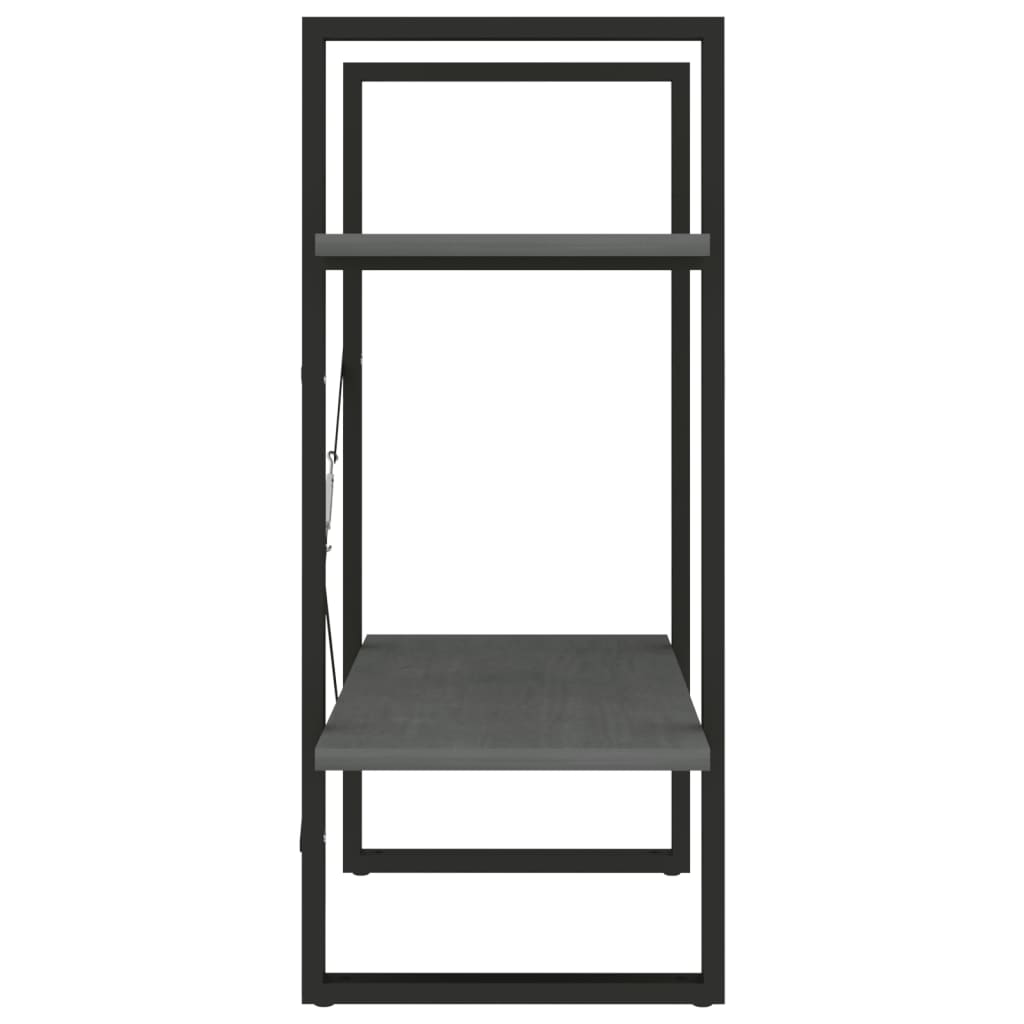 vidaXL 2-Tier Book Cabinet Grey 60x30x70 cm Solid Pine Wood