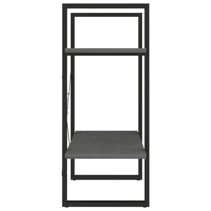 vidaXL 2-Tier Book Cabinet Grey 60x30x70 cm Solid Pine Wood