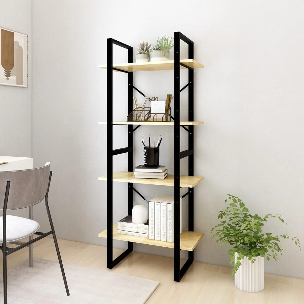 vidaXL 4-Tier Book Cabinet 60x30x140 cm Solid Pine Wood - Brown