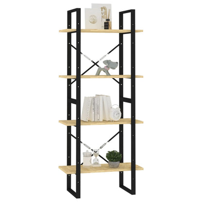 vidaXL 4-Tier Book Cabinet 60x30x140 cm Solid Pine Wood - Brown