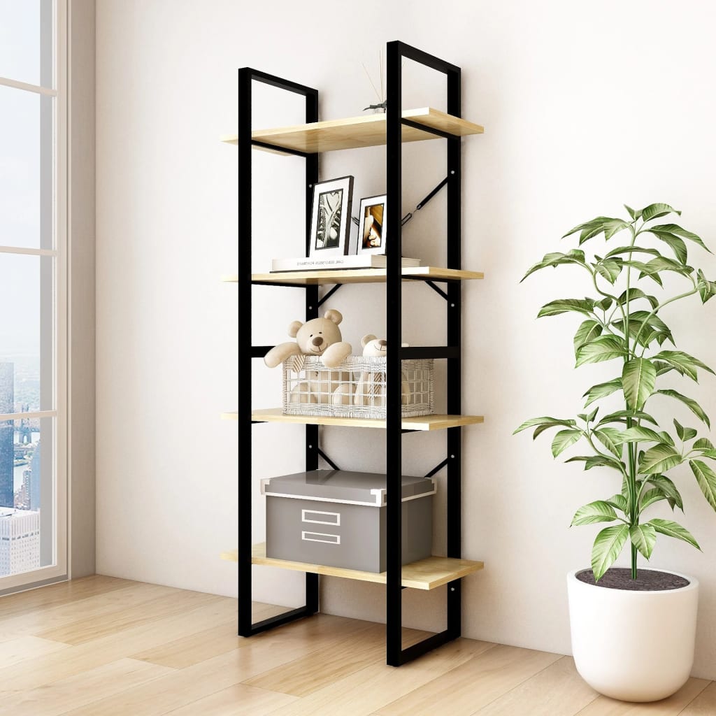 vidaXL 4-Tier Book Cabinet 60x30x140 cm Solid Pine Wood - Brown