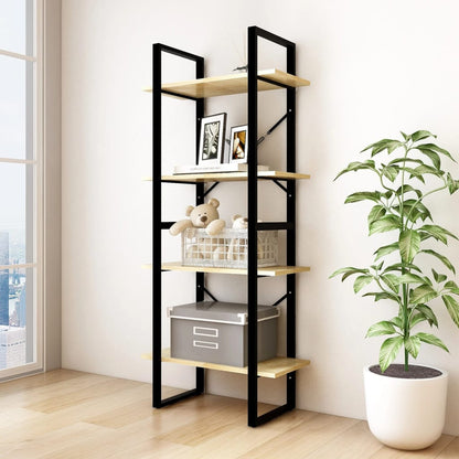 vidaXL 4-Tier Book Cabinet 60x30x140 cm Solid Pine Wood - Brown