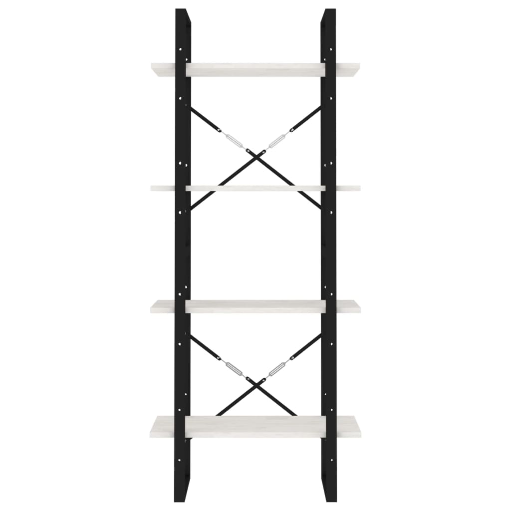 vidaXL 4-Tier Book Cabinet White 60x30x140 cm Solid Pine Wood