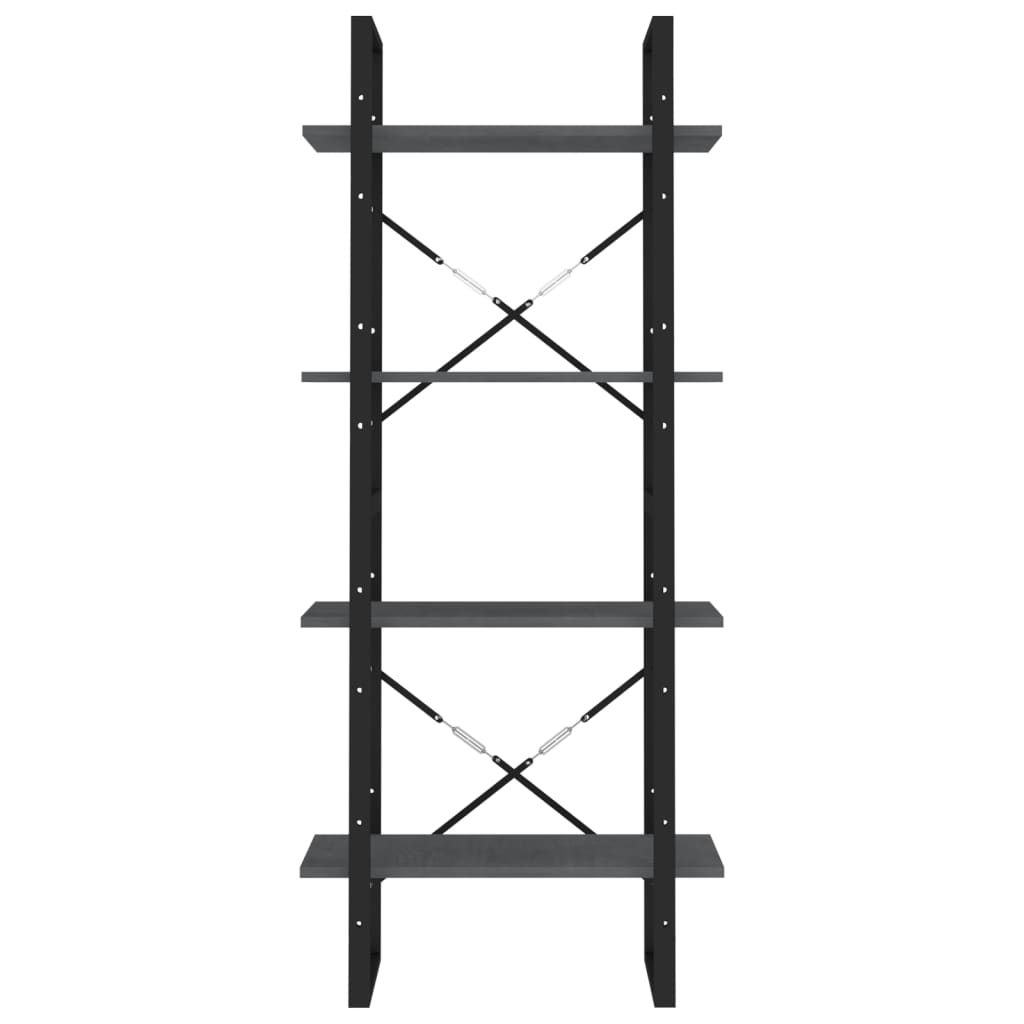 vidaXL 4-Tier Book Cabinet Grey 60x30x140 cm Solid Pine Wood