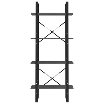 vidaXL 4-Tier Book Cabinet Grey 60x30x140 cm Solid Pine Wood
