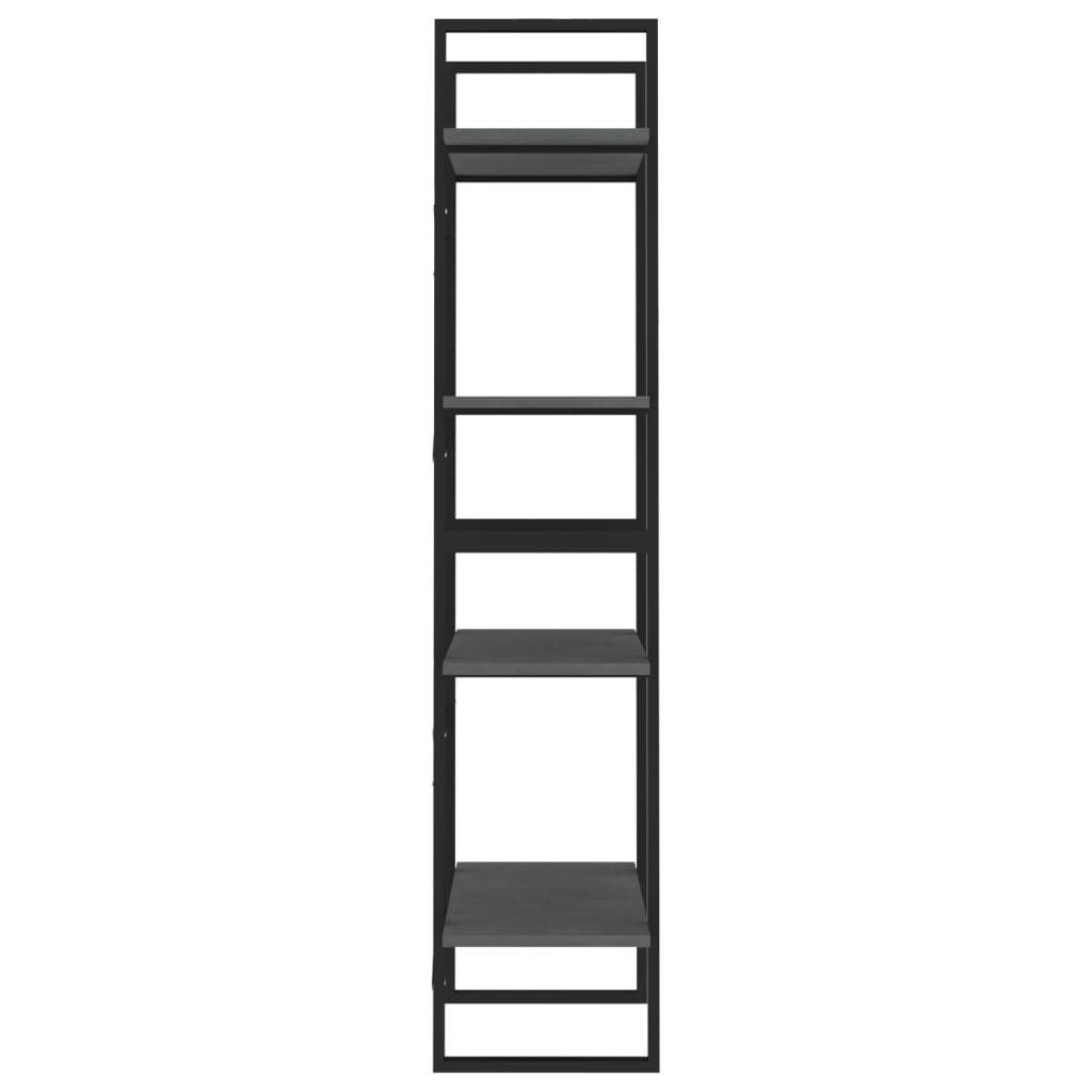 vidaXL 4-Tier Book Cabinet Grey 60x30x140 cm Solid Pine Wood