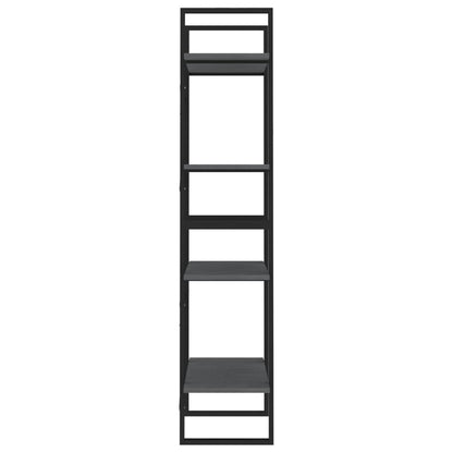 vidaXL 4-Tier Book Cabinet Grey 60x30x140 cm Solid Pine Wood