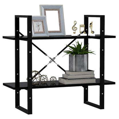 vidaXL 2-Tier Book Cabinet Black 80x30x70 cm Engineered Wood