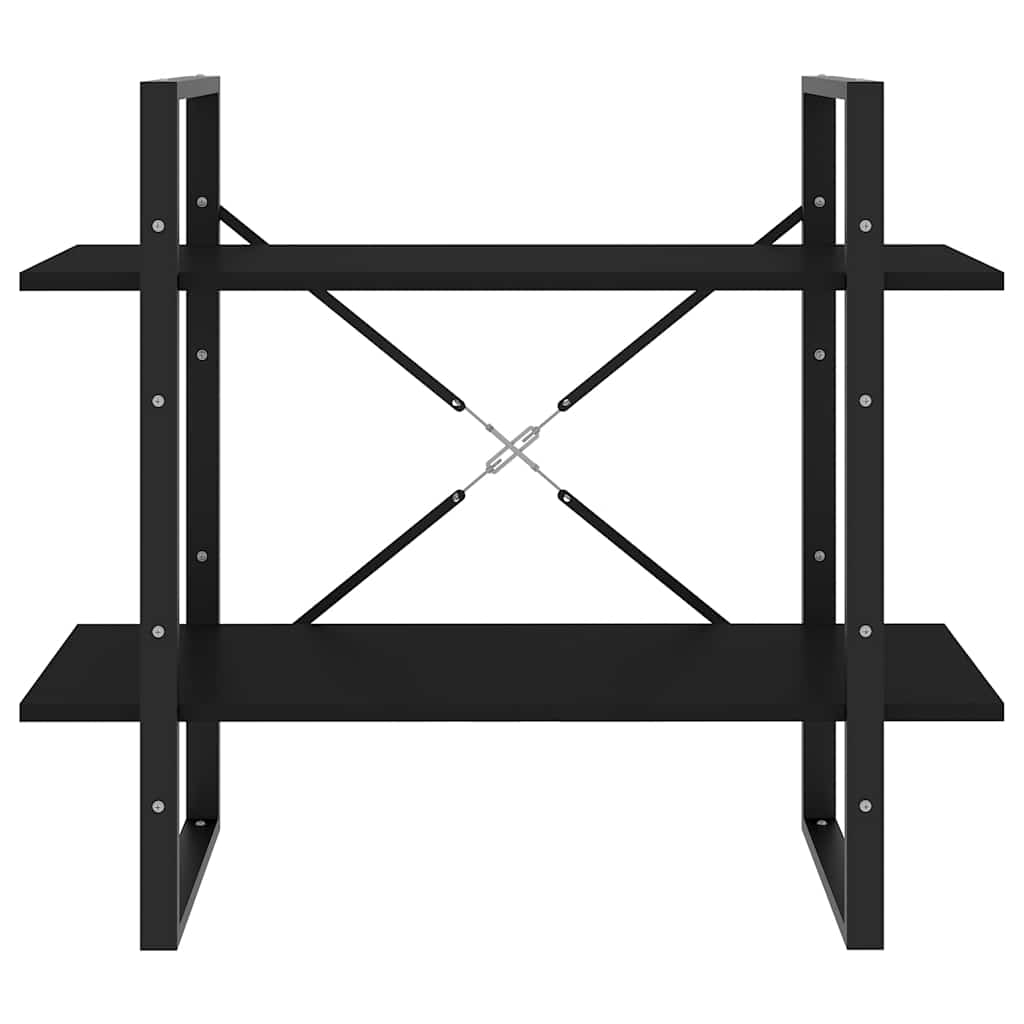 vidaXL 2-Tier Book Cabinet Black 80x30x70 cm Engineered Wood