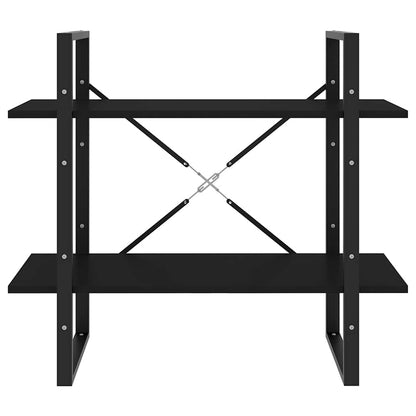 vidaXL 2-Tier Book Cabinet Black 80x30x70 cm Engineered Wood