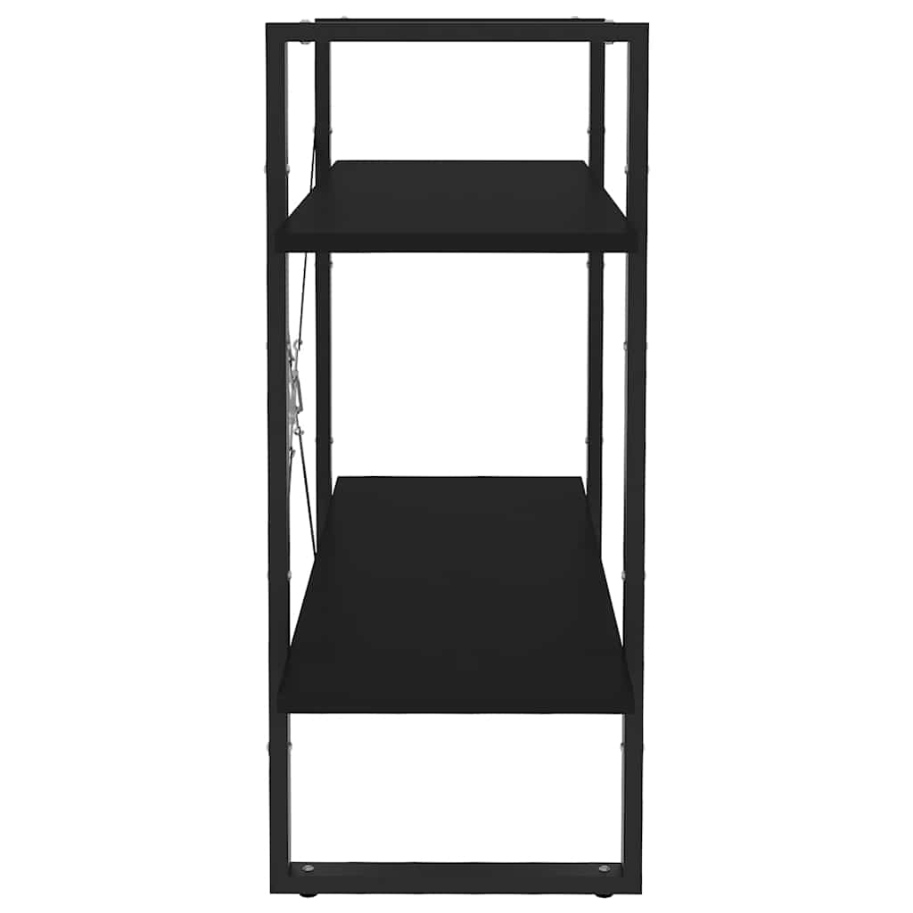 vidaXL 2-Tier Book Cabinet Black 80x30x70 cm Engineered Wood