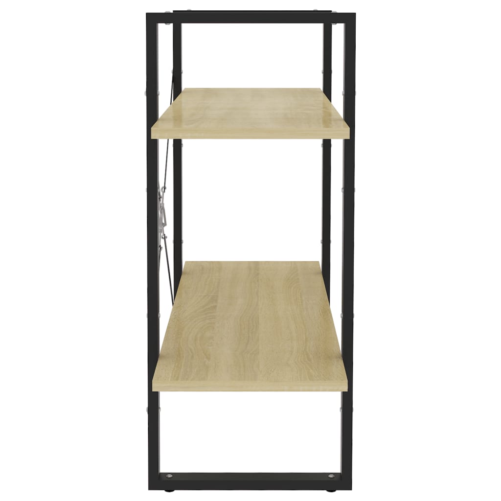 vidaXL 2-Tier Book Cabinet Sonoma Oak 80x30x70 cm Engineered Wood - Brown
