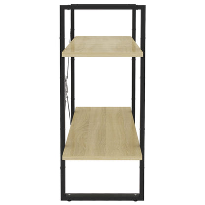 vidaXL 2-Tier Book Cabinet Sonoma Oak 80x30x70 cm Engineered Wood - Brown