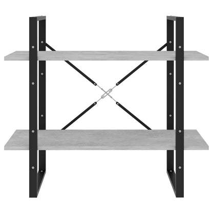 vidaXL 2-Tier Book Cabinet Concrete Grey 80x30x70 cm Engineered Wood